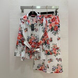 Dolce & Gabbana Floral Print Silk Pajama Set